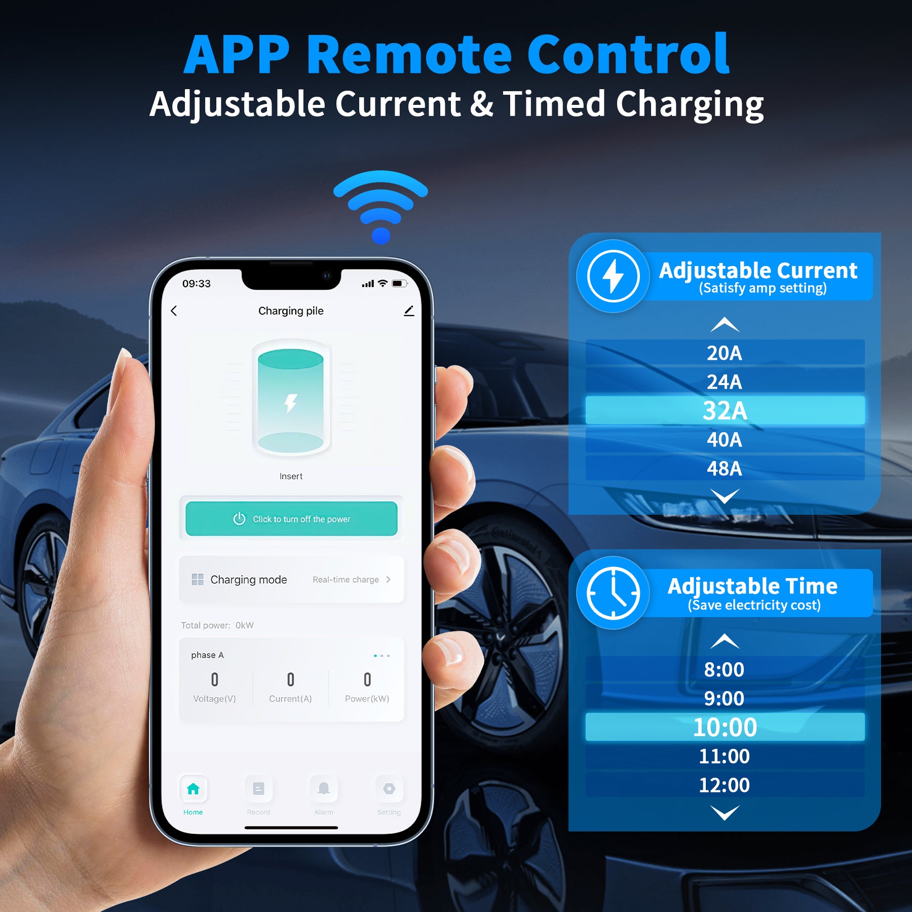 AVAPOW EV Charger (for J1772 EVs) 48A 240V Electric Car Home Charging Stations with Holder, WiFi/Card Swipe Enabled Level 2 EV Charger with 25FT EV Charging Cable and NEMA 14-50 Charger Plug