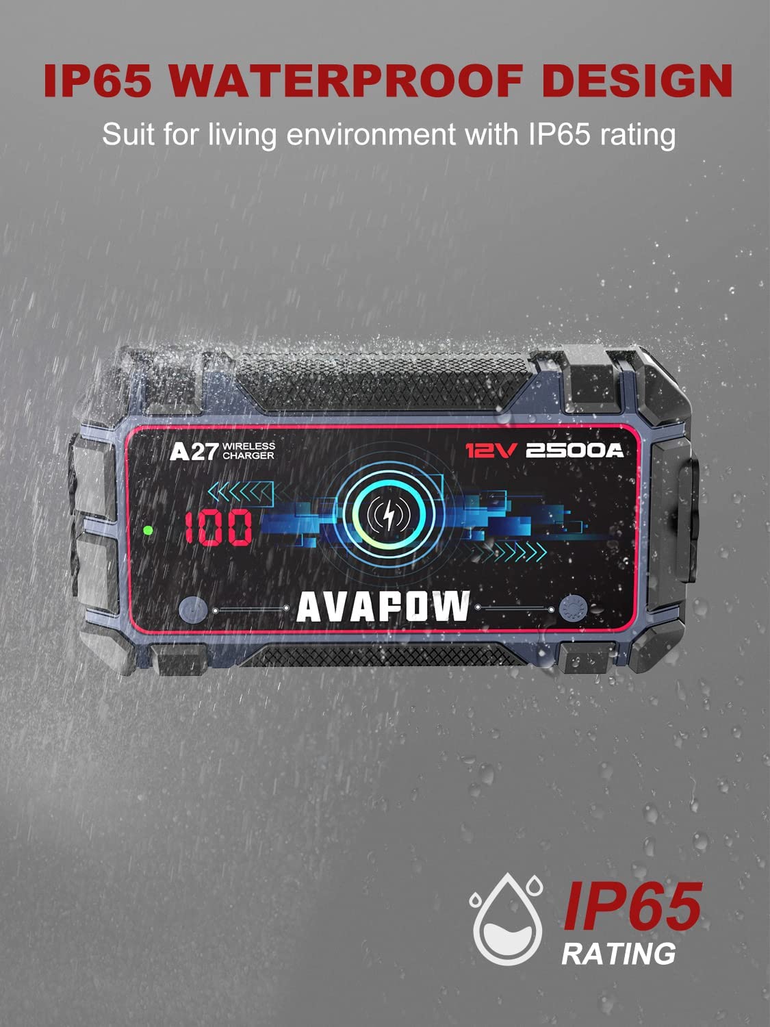 AVAPOW A17 Car Battery Jump Starter 2000A Peak Battery Capacity
