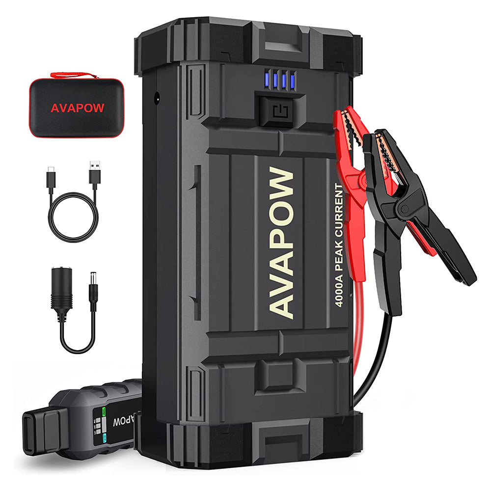 AVAPOW A58 Car Battery Jump Starter 4000A Peak Battery Capacity